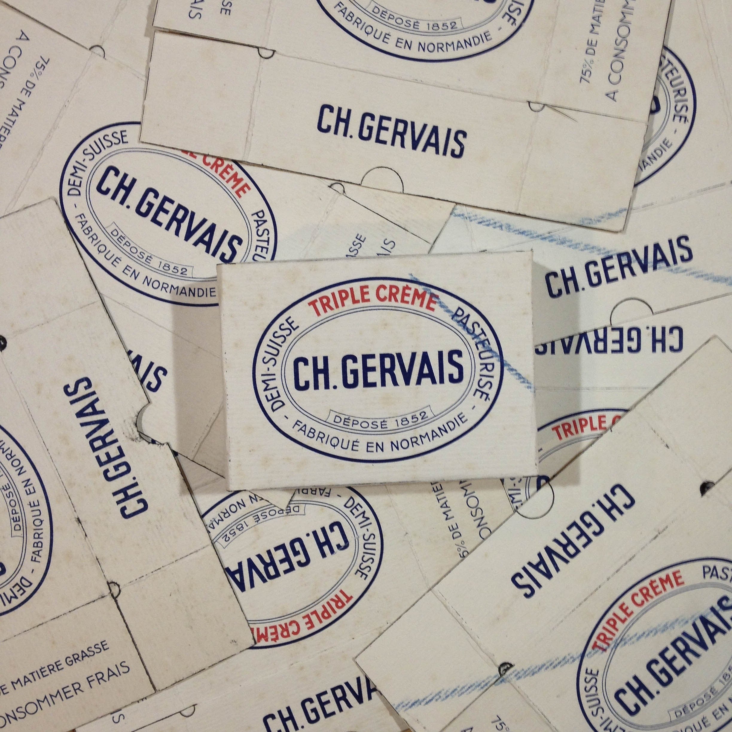 dessus de boite carton ch gervais fromagerie triple crème fromage 1960