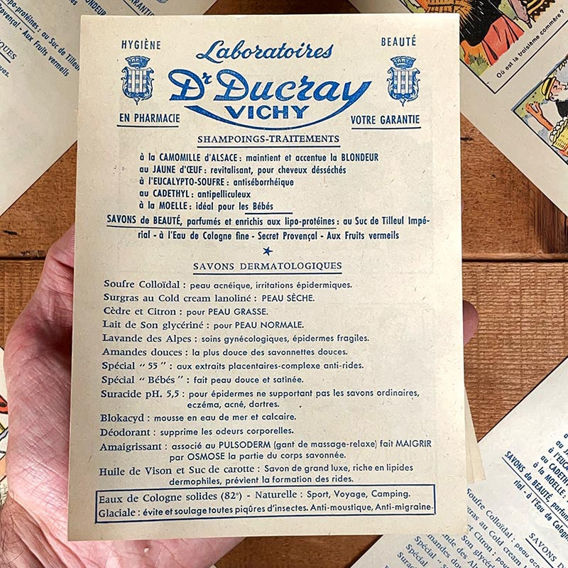 feuille devinettes ancienne laboratoires 1940 1950 docteur ducray dr cuisine image d'epinal illustration illustré
