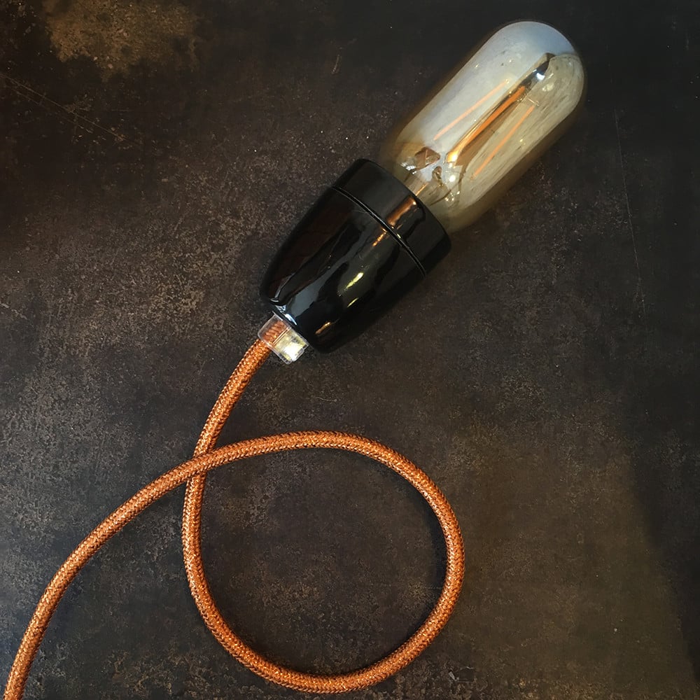 cable electrique couleur fil textile vintage tissu or doré brillant rond coloré luminaire lampe