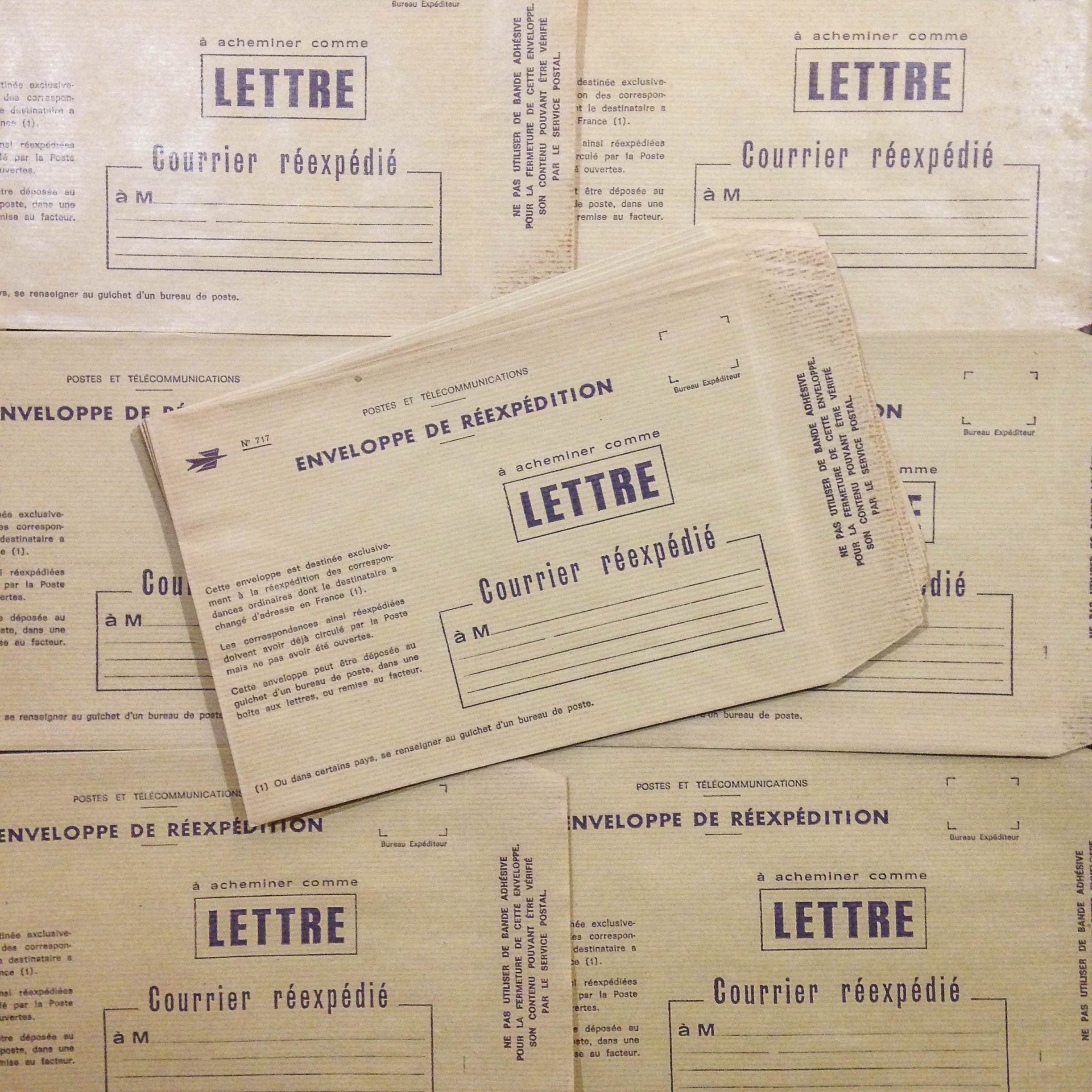 la poste enveloppe lettre ancien vintage papier kraft courrier imprimerie 1970