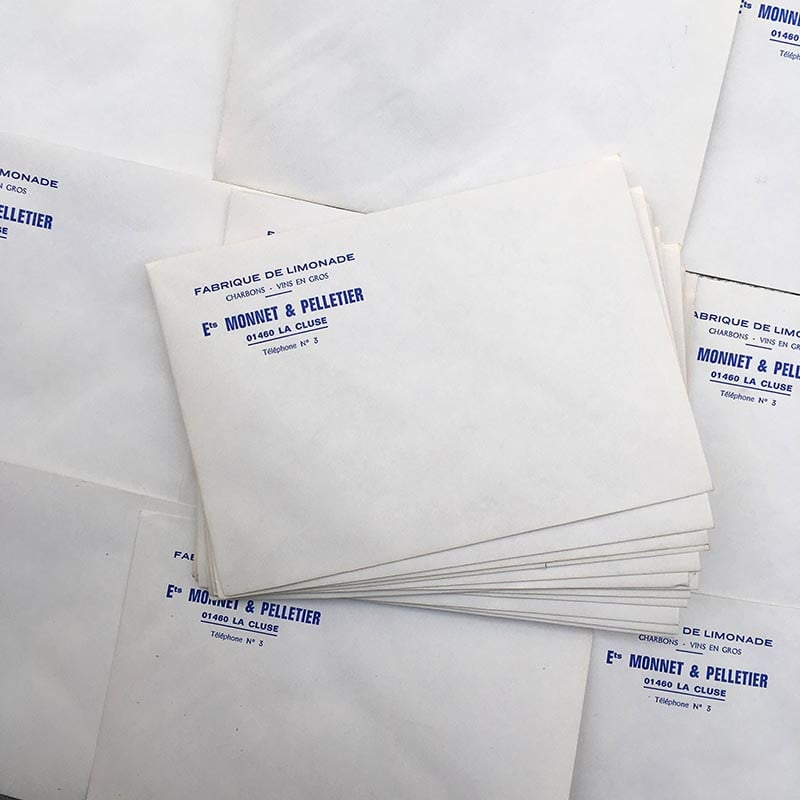 enveloppe papier limonade ancien vintage monnet pelletier imprimerie 1950
