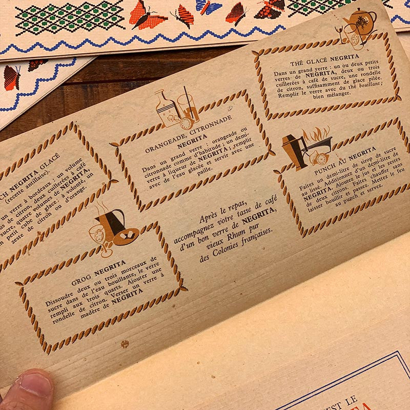 enveloppe papier rhum negrita bardinet ancien vintage imprimerie 1950 1960 hotel épicerie