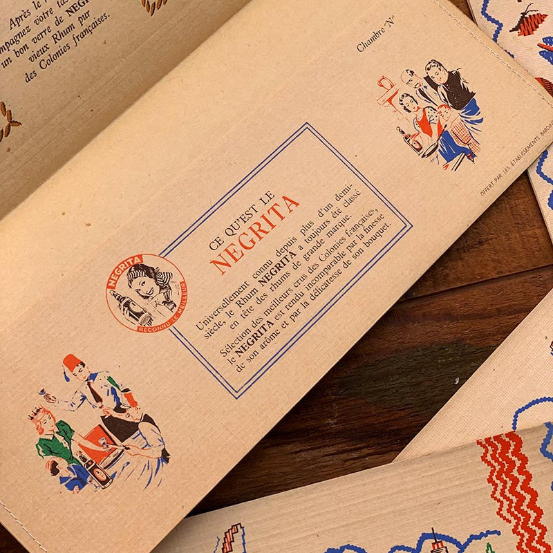 enveloppe papier rhum negrita bardinet ancien vintage imprimerie 1950 1960 hotel épicerie