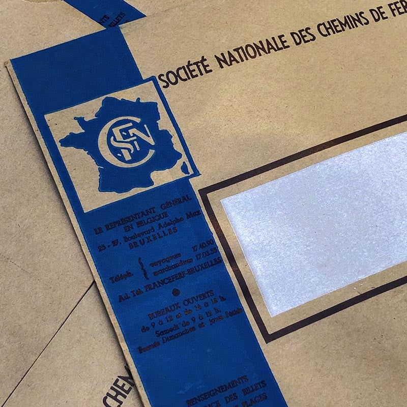 enveloppe ancien sncf train ligne de chemin de fer kraft ancienne vintage 1940 1945 belgique france