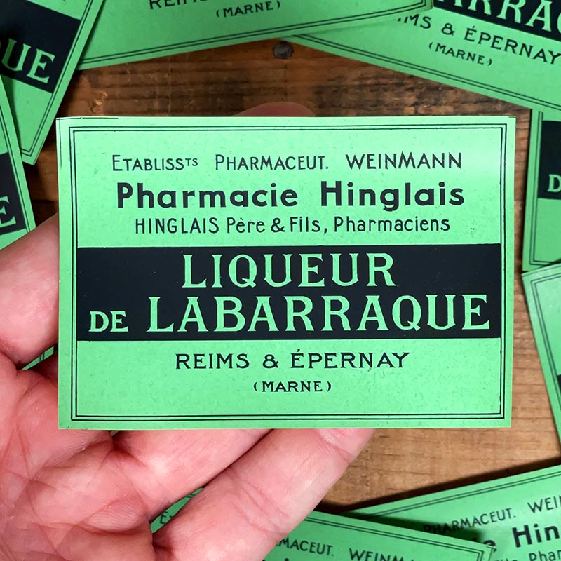 étiquette ancienne pharmacie hinglais reims epernay marne 1930 1920 liqueur de labarraque