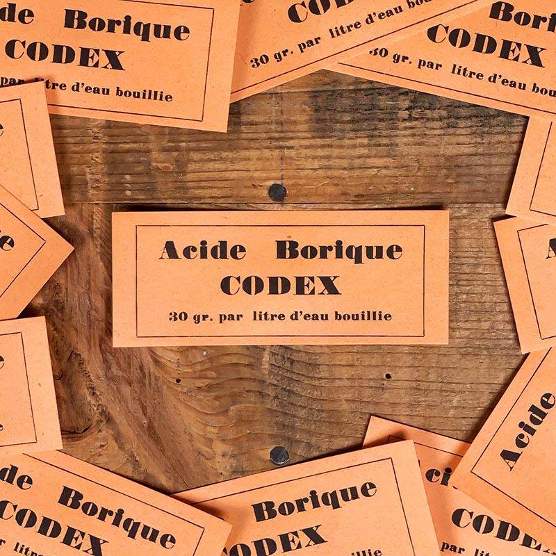 petite étiquette ancienne pharmacie hinglais reims epernay marne 1900 1920 acide borique codex