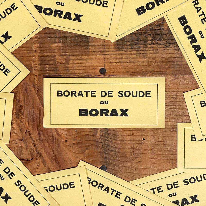 petite étiquette ancienne pharmacie hinglais reims epernay marne 1900 1920 Borate de Soude Borax