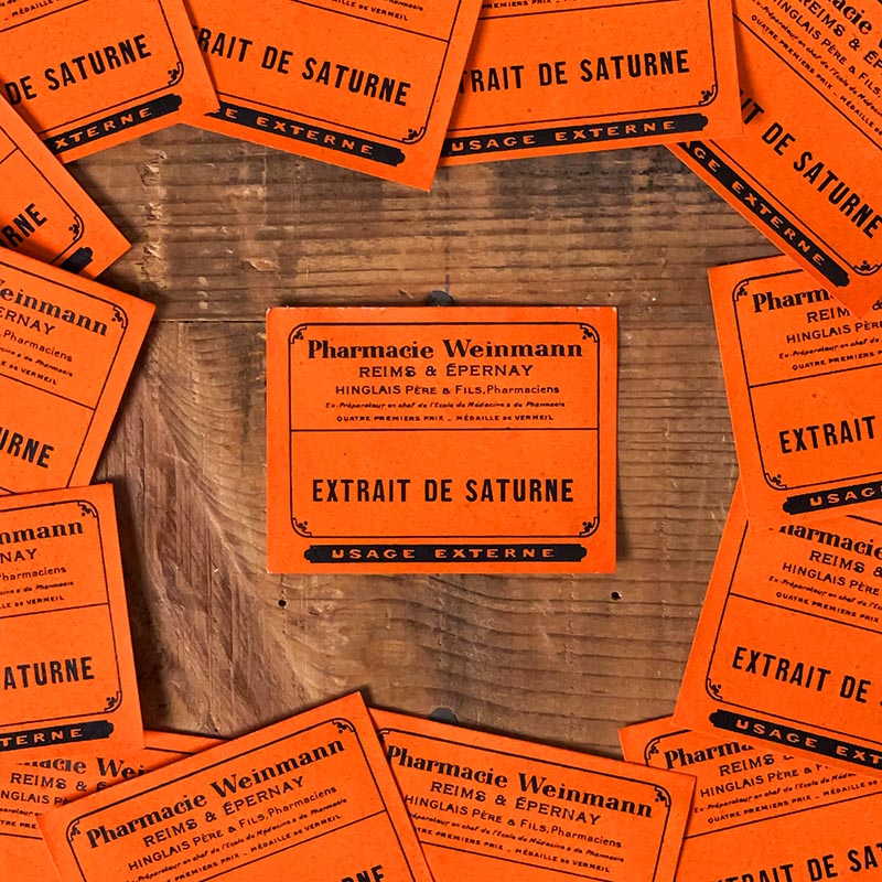étiquette ancienne pharmacie hinglais reims epernay marne 1930 1920 extrait de saturne