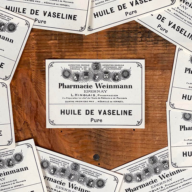 étiquette ancienne pharmacie hinglais reims epernay marne 1930 1920 huile de vaseline pure