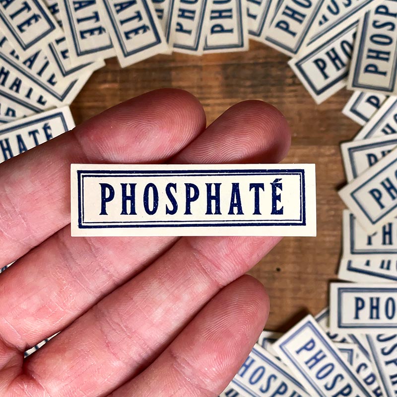 petite étiquette ancienne pharmacie hinglais reims epernay marne 1900 1920 phosphaté phosphate