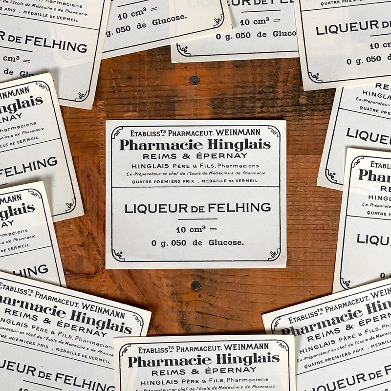 étiquette ancienne pharmacie hinglais reims epernay marne 1930 1920 Liqueur de Felhing