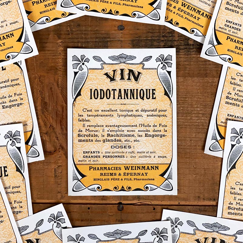 étiquette ancienne pharmacie hinglais reims epernay marne 1930 1920 sirop hinglais antibacillaire