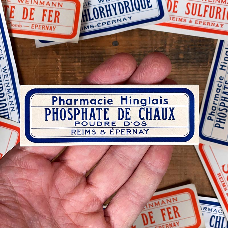 étiquette ancienne pharmacie weinmann reims epernay marne 1900 1920 phosphate de chaux