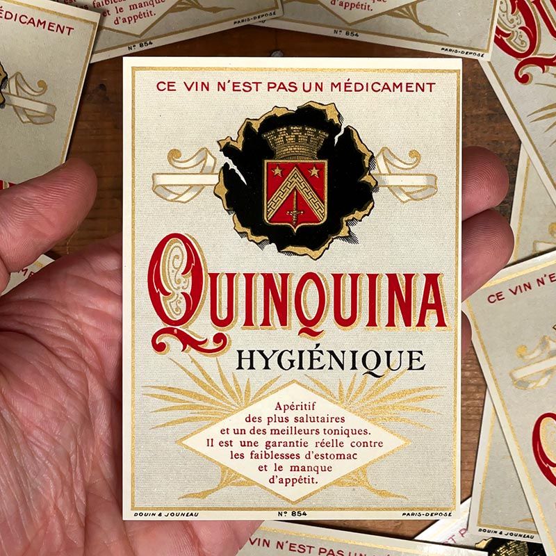 étiquette ancienne quinquina hygiénique ce vin n'est pas un médicament 1910 1920 ancien vintage