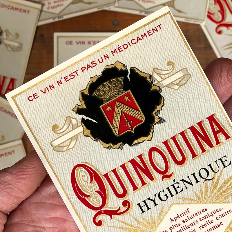 étiquette ancienne quinquina hygiénique ce vin n'est pas un médicament 1910 1920 ancien vintage