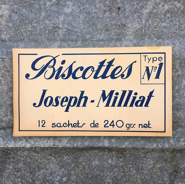 étiquette ancienne papier biscottes joseph milliat biscuiterie biscuit 1950 1960