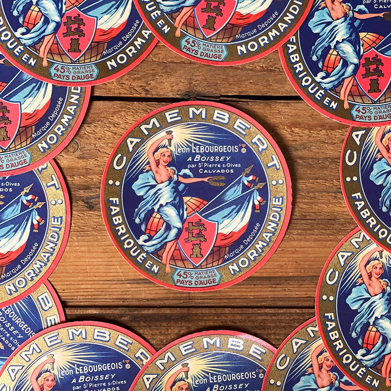 étiquette fromage ancien vintage 1920 1930 camembert léon lebourgeois rond