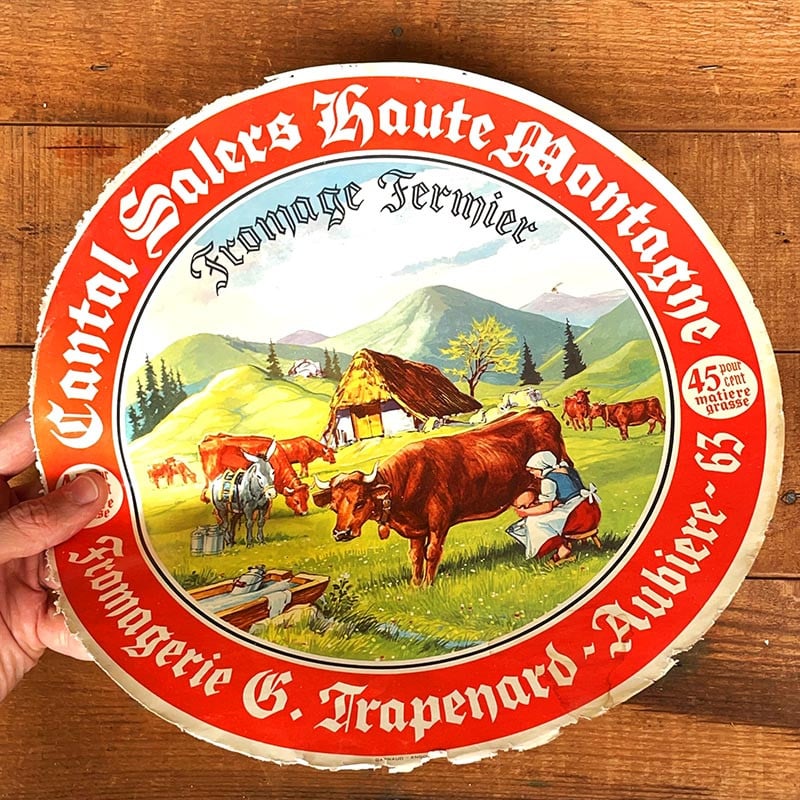 étiquette fromage ancien vintage papier fromagerie 1960 cantal salers auvergne grande