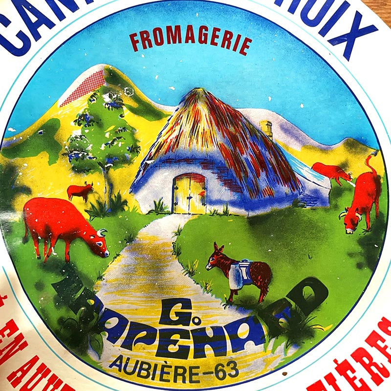 étiquette fromage ancien vintage papier fromagerie 1960 cantal surchoix auvergne grande