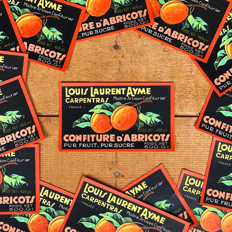 Étiquette Confiture d'Abricots 1950
