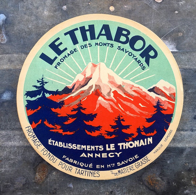 grande étiquette de fromage fromagerie imprimeur imprimerie 1960 le thabor savoie