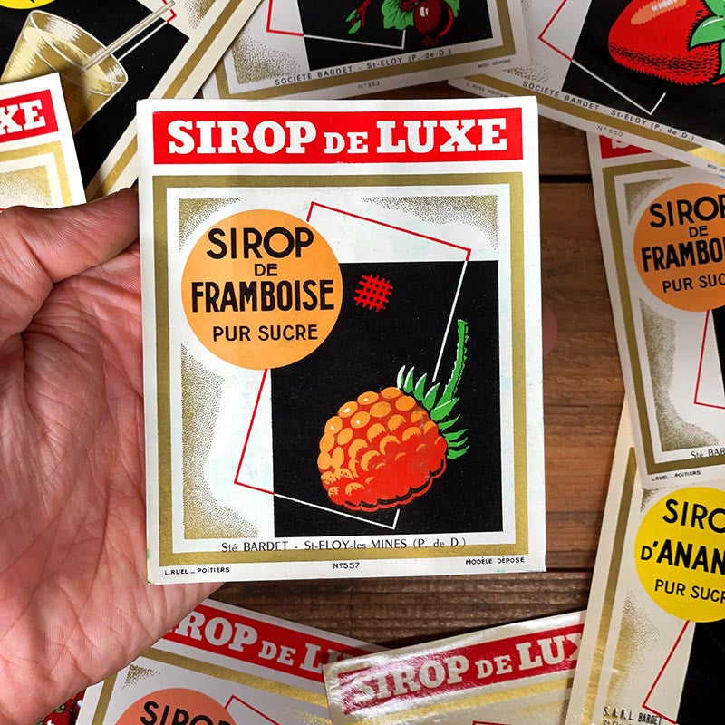 Raspberry Syrup Label 1960