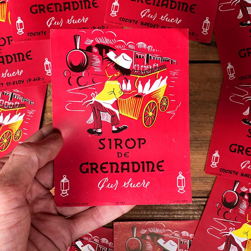 Grenadine Syrup Label 1960