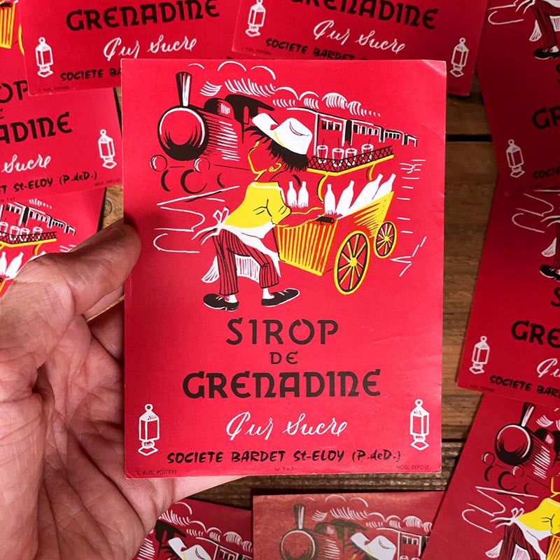 Grenadine Syrup Label 1960