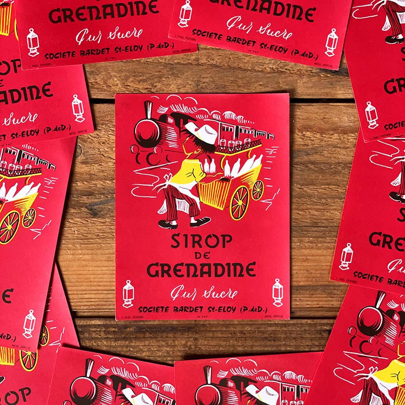 Grenadine Syrup Label 1960