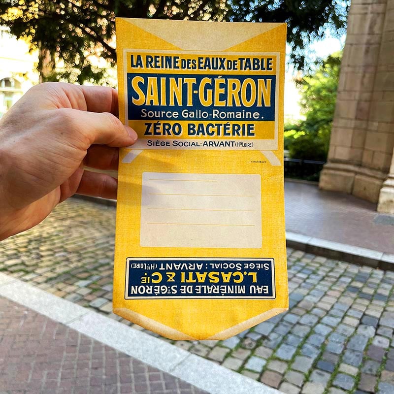 étiquette ancienne papier eau source minérale arvant saint géron ancien vintage 1920 1930 bouteille