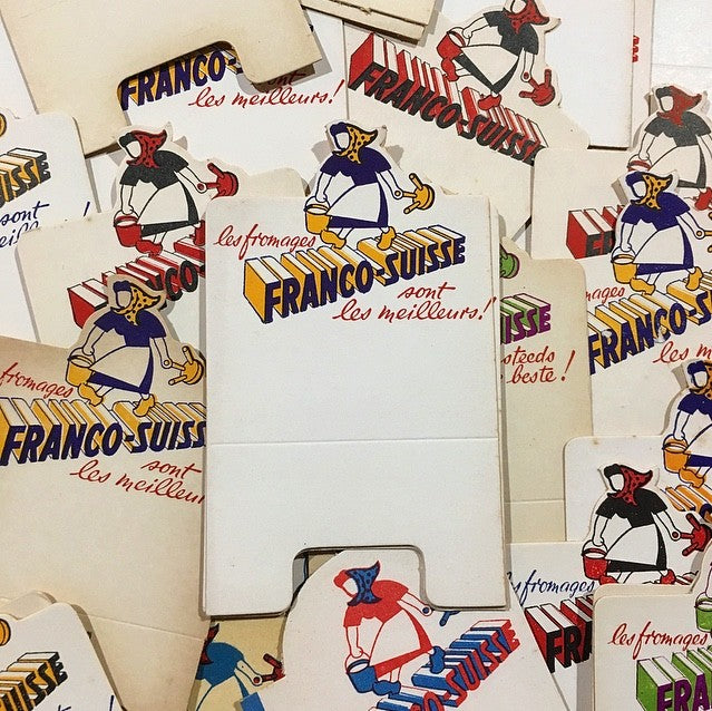 étiquette fromage ancien vintage papier carton fromagerie 1960 franco suisse