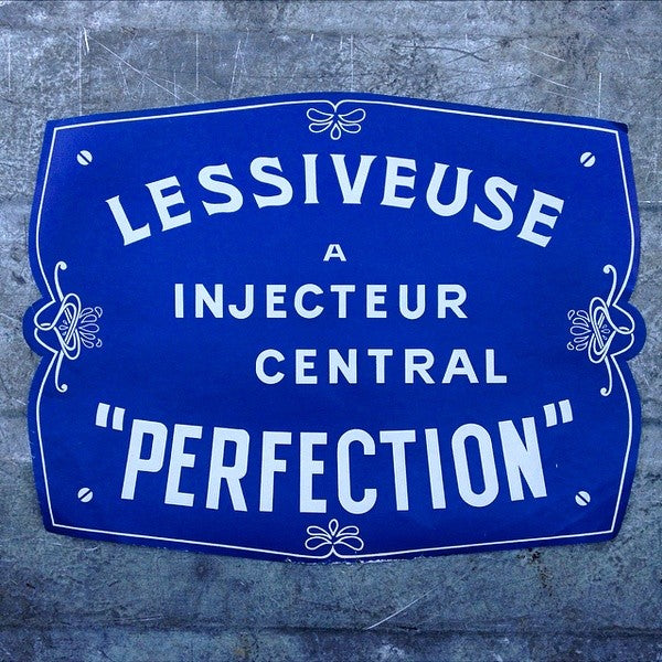 grande étiquette de lessiveuse imprimeur imprimerie 1960 perfection bleu