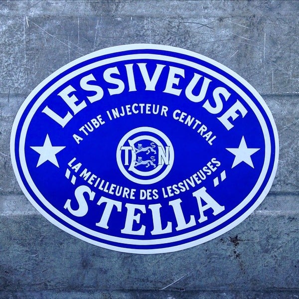 grande étiquette de lessiveuse imprimeur imprimerie 1960 stella bleu