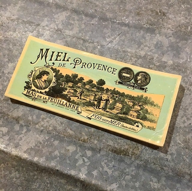 étiquette ancienne papier miel de provence mas de la feuillanne fos sur mer 1930