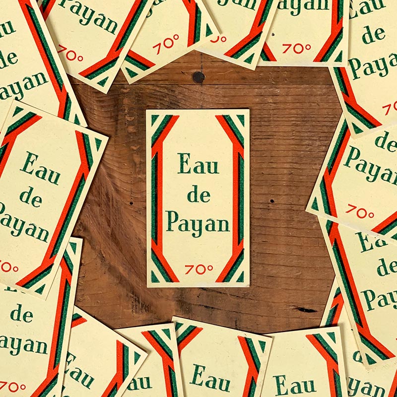 étiquette de parfum ancienne honoré payan eau de payan 70° grasse paris 1930