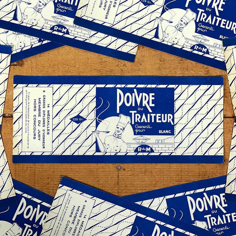 Étiquette Poivre du Traiteur 1930