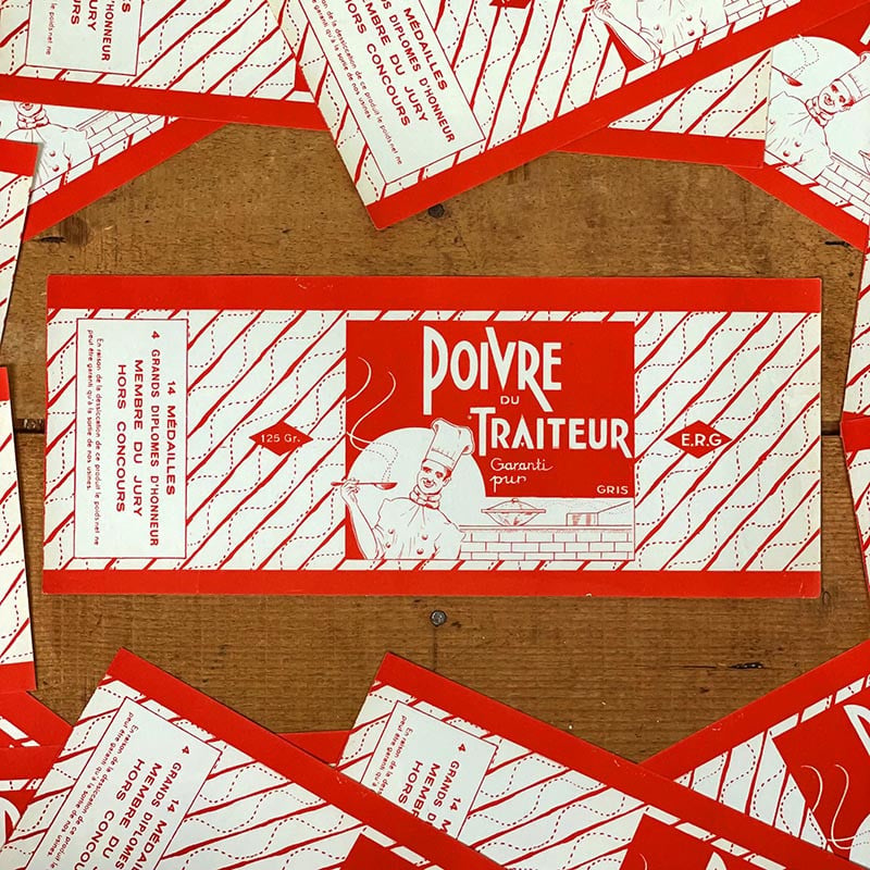 Étiquette Poivre du Traiteur 1930