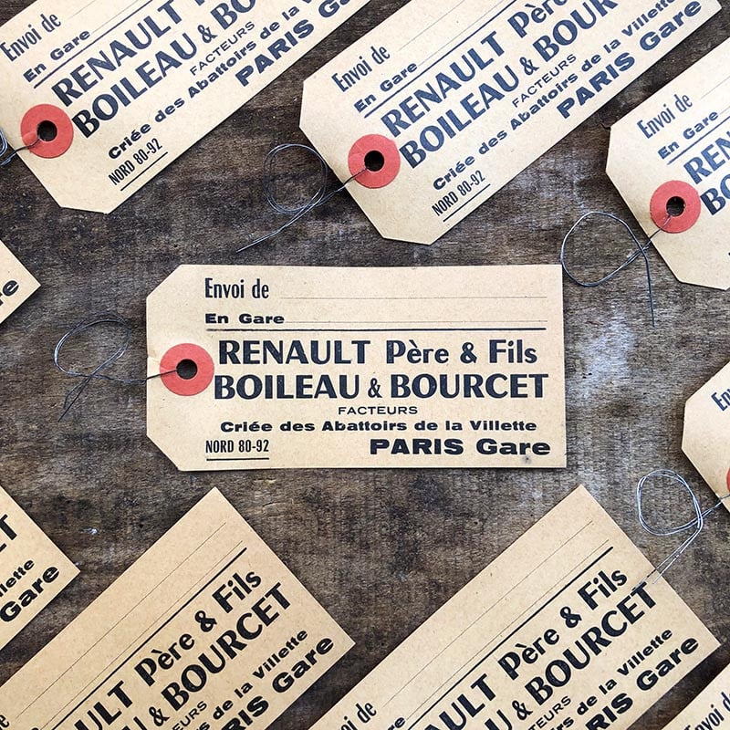 étiquette ancienne papier livraison renault criée des abattoirs de la villette paris gare boucherie ancien vintage 1950