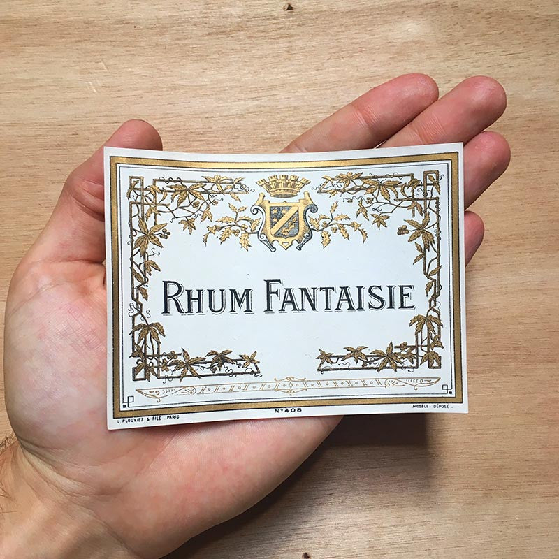 Etiquette rhum fantaisie 1930 boisson alcool bar brasserie bistrot