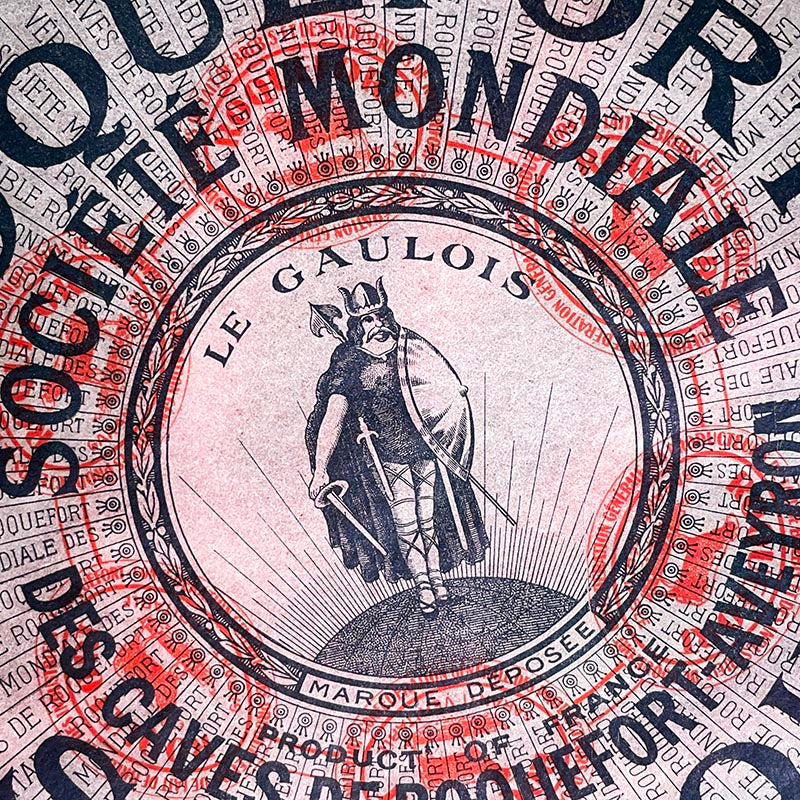 étiquette fromage roquefort surchoix ancienne vintage fromagerie 1920 1930 calque transparent papier très fin le gaulois