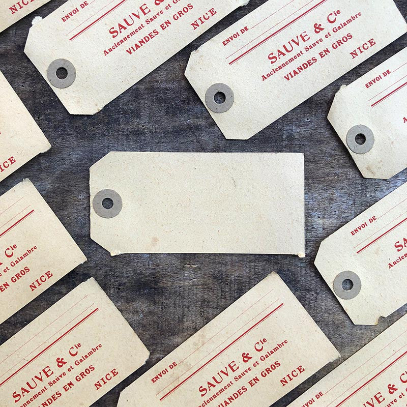 étiquette ancienne papier livraison sauve et cie viandes en gros Nice abattoir boucherie ancien vintage 1950 1960