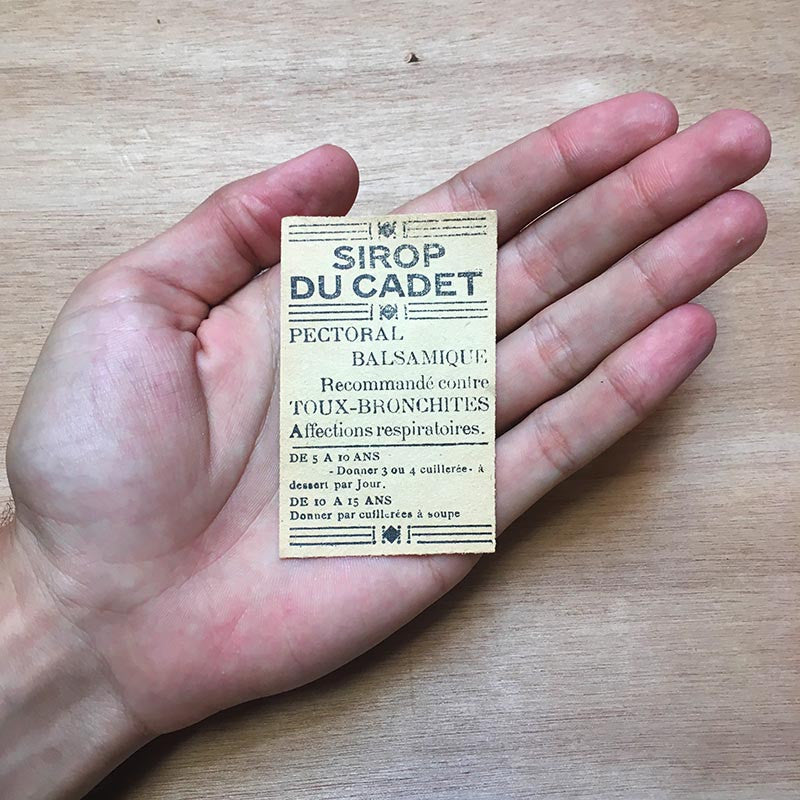 etiquette sirop cadet pharmacie médicament 1930 ancien ancienne
