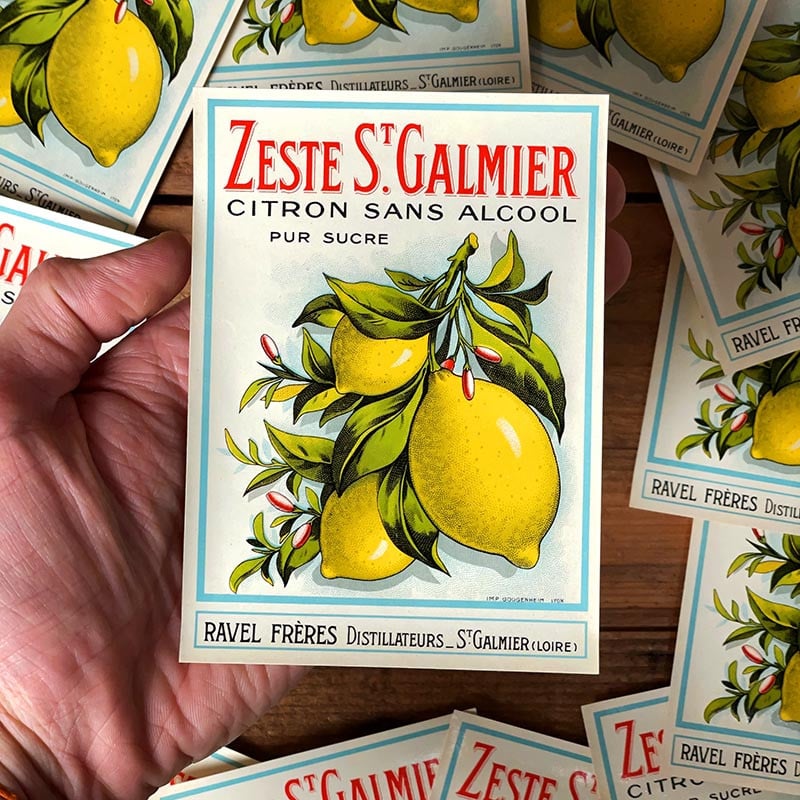 étiquette zeste st galmier saint citron ravel ancien ancienne 1920 1930 vintage