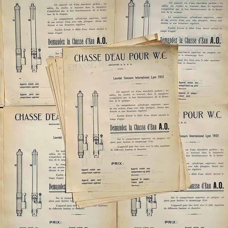 Feuille Chasse d'Eau WC 1931