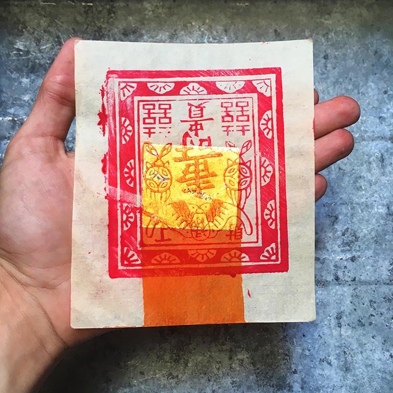 gold golden leaf tool shop chinese antique vintage 1920 1930 decor decoration
