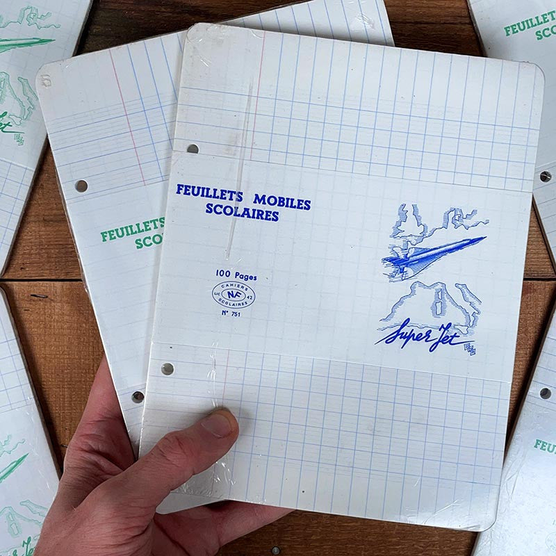 papier ancien feuillets mobiles doubles 100 pages super jet ancien vintage école 1970 1980