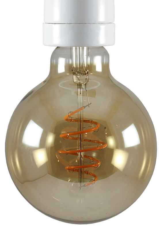 ampoule led e27 électricité quincaillerie lampe globe 5w 95mm gold doré or spirale 250lm 250 lumen