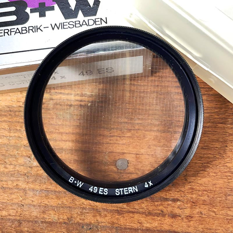filtre photo créatif ancien b+w bw vintage 1970 1980 sterngitter 4 trait éclat lumineux 49mm 55mm
