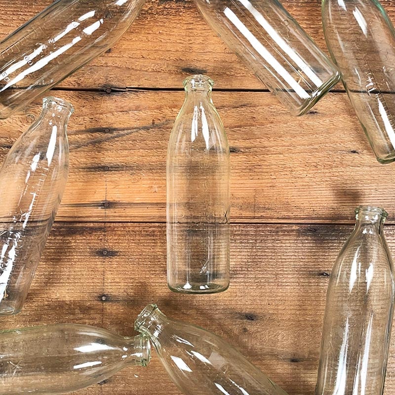 bouteille flacon en verre transparent pyrex 1930 1940 250ml graduation chimie laboratoire ancien