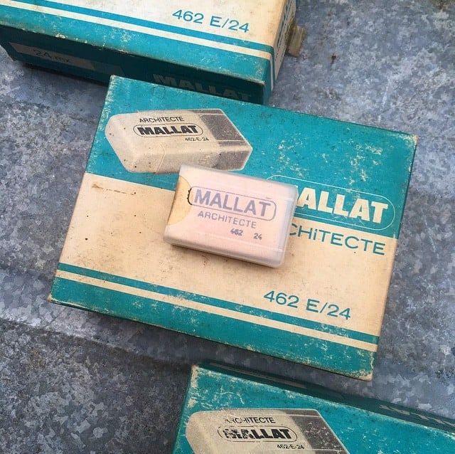 gomme mallat architecte ancienne vintage papeterie 1980